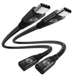 usebean usb c extension cable 2ft 2pack, usb c 3.2 gen2 20gbps male to female 4k video cord, type c extender, for macbook pro m4 m3, ipad mini air pro, dell xps, surface, galaxy s25 s24, iphone 16 15