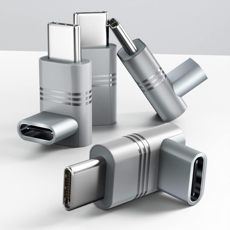 usb c 90 degree adapter 4pack, 240w up and down l shape usb c adapter, 20gbps usbc male to usbc female extender, type c 3.2 gen2 4k video, compatible with thunderbolt 4 for iphone 16, galaxy s25