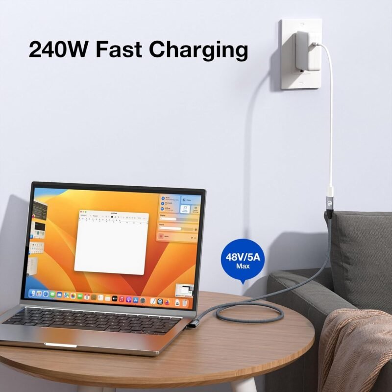 240w usb c extension cable 1ft right angle usb c 3.2 male to female cable 4k video 20gbps pd 3.1 fast charging
