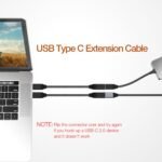 usebean usb c extension cable 2ft 2pack, usb c 3.2 gen2 20gbps male to female 4k video cord, type c extender, for macbook pro m4 m3, ipad mini air pro, dell xps, surface, galaxy s25 s24, iphone 16 15