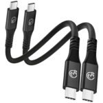 usebean flexible usb c to usb c 3.2 gen 2x2 cable 1ft 2pack, 20gbps short usbc high speed data transfer cable 12 inch, 5k/4k video type c monitor cord, 240w pd, for iphone 16, macbook, hub, dock, ssd