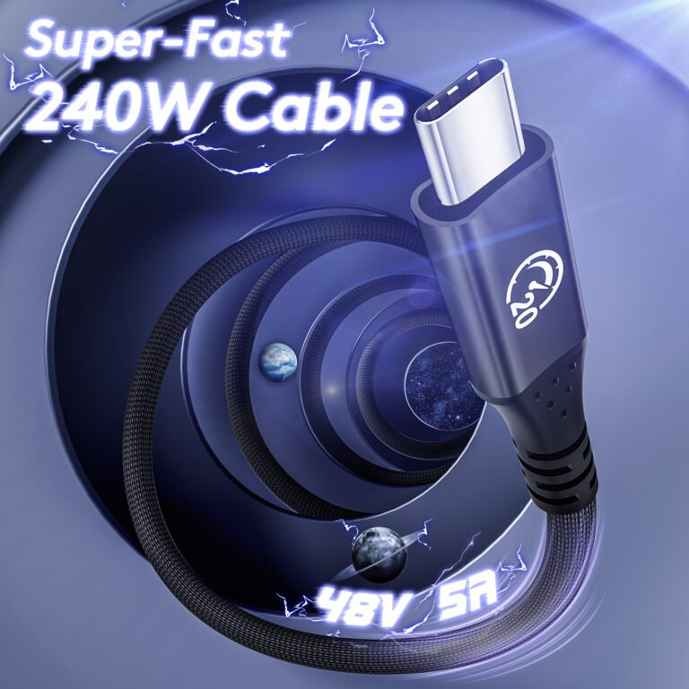 usebean flexible usb c to usb c 3.2 gen 2x2 cable 1ft 2pack, 20gbps short usbc high speed data transfer cable 12 inch, 5k/4k video type c monitor cord, 240w pd, for iphone 16, macbook, hub, dock, ssd