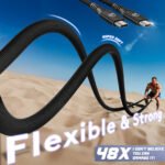 usebean flexible usb c to usb c 3.2 gen 2x2 cable 1ft 2pack, 20gbps short usbc high speed data transfer cable 12 inch, 5k/4k video type c monitor cord, 240w pd, for iphone 16, macbook, hub, dock, ssd