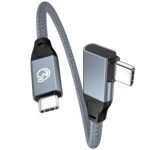 6 inch usb c to usb c cable right angle, 0.5ft short usb c cable 100w, usbc 3.2 gen2x2 20gbps 4k video, 90 degree type c to c charging cord for iphone 16 15 pro max ipad macbook galaxy s25/s24