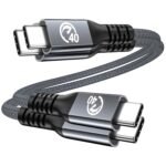 usebean 240w usb4 cable [1ft,2pack],short usb c to usb c cable [pd fast charging& 40gbps data sync& 8k@60hz] thunderbolt 4 usb 4 cord for iphone 15 ipad pro air macbook galaxy s23 egpu docking