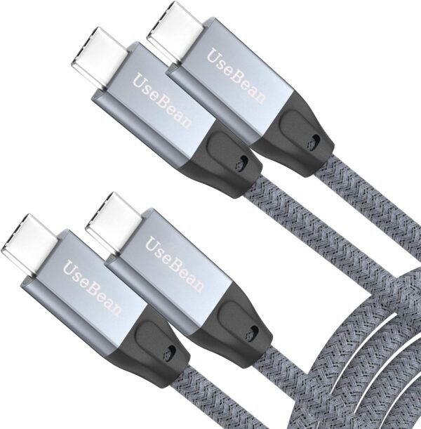 usebean usb c to usb c cable 100w 15ft 2pack, usbc 3.2 gen 2x2 20gbps data cable 4k video, type c pd fast charging cord, for macbook pro, ipad mini 6/pro, galaxy s25 ultra/s24, switch, dell