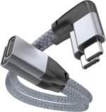 usebean right angle usb c extension cable 1.6ft, 90 degree usb c 3.2 gen2 20gbps male to female 4k video cord, l shape type c extender, for iphone 16 15, macbook mac, magsafe, switch, steam deck (复制)