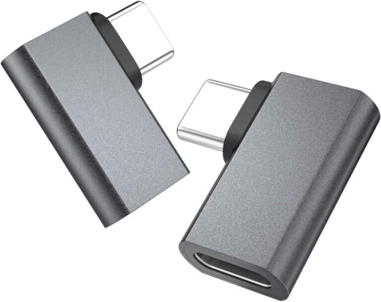 usebean usb c 90 degree adapter 4pack, usb c right angle adapter, 100w 20gbps 4k video, usbc male to female usbc l shape extender, for iphone 16 15, macbook, rog ally, steam deck, switch, galaxy s25 (复制)