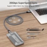 usebean usb c to usb c cable 100w 0.6ft(2 pack), short usb c 3.2 gen 2x2 20gbps 4k@60hz video cable,type c to c charger cord fast charge,for iphone 15,macbook, ipad pro air mini,galaxy s24/s23