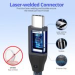 usb c right angle cable 100w 1.6ft, short 4k video usb c 3.2 gen2x2 20gbps data cable, type c pd charging fast charge cord for iphone 15 pro max ipad pro/air/mini macbook galaxy s24 ultra s23