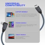 6 inch usb c to usb c cable right angle, 0.5ft short usb c cable 100w, usbc 3.2 gen2x2 20gbps 4k video, 90 degree type c to c charging cord for iphone 16 15 pro max ipad macbook galaxy s25/s24