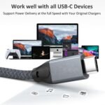 usebean usb c to usb c cable 100w 0.6ft(2 pack), short usb c 3.2 gen 2x2 20gbps 4k@60hz video cable,type c to c charger cord fast charge,for iphone 15,macbook, ipad pro air mini,galaxy s24/s23