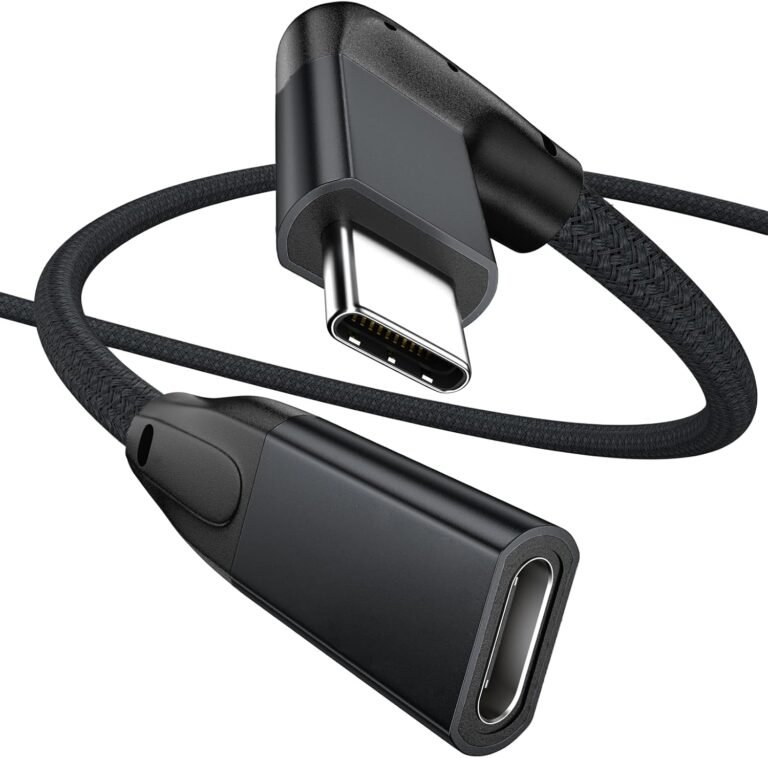 usebean right angle usb c extension cable 3.3ft, 90 degree usb c 3.1 gen 2 10gbps male to female type c 4k video extender cord,for iphone 15 macbook pro/air,ipad pro, switch,galaxy s24 s23 s22