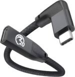 usebean right angle usb c extension cable 0.6ft, 90 degree usb c 3.2 gen 2 20gbps male to female type c 4k video extender cord, for iphone 16 15, macbook, ipad pro/air/mini, galaxy s25/s24