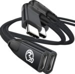 usebean right angle usb c extension cable 1.6ft, 90 degree usb c 3.2 gen 2 20gbps male to female type c 4k video extender cord, for usbc hub, macbook, ipad pro/air/mini, galaxy s25/s24, iphone 16 15 (复制)