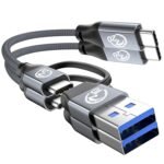 usebean usb c cable 240w [0.6ft,2pack],usb 3.2 gen2 cable[pd fast charging& 20gbps data sync& 4k@60hz],usb a/c to usb c cable,type c charger for iphone 15 ipad pro/air macbook galaxy s24 ultra