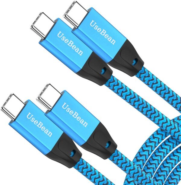 usebean usb c to usb c cable 100w 3.3ft(2 pack), 4k video usb c 3.2 gen 2x2 20gbps data cable, type c pd fast charging cord for iphone 15, macbook, ipad pro, galaxy s24/s23 ultra, switch, pixel
