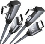 usb c right angle cable 100w 6.6ft, 4k video usb c 3.2 gen2x2 20gbps data cable, type c pd charging fast charge cord for iphone 15 pro max ipad pro/air/mini 6 macbook pro galaxy s24 ultra s23 (复制)