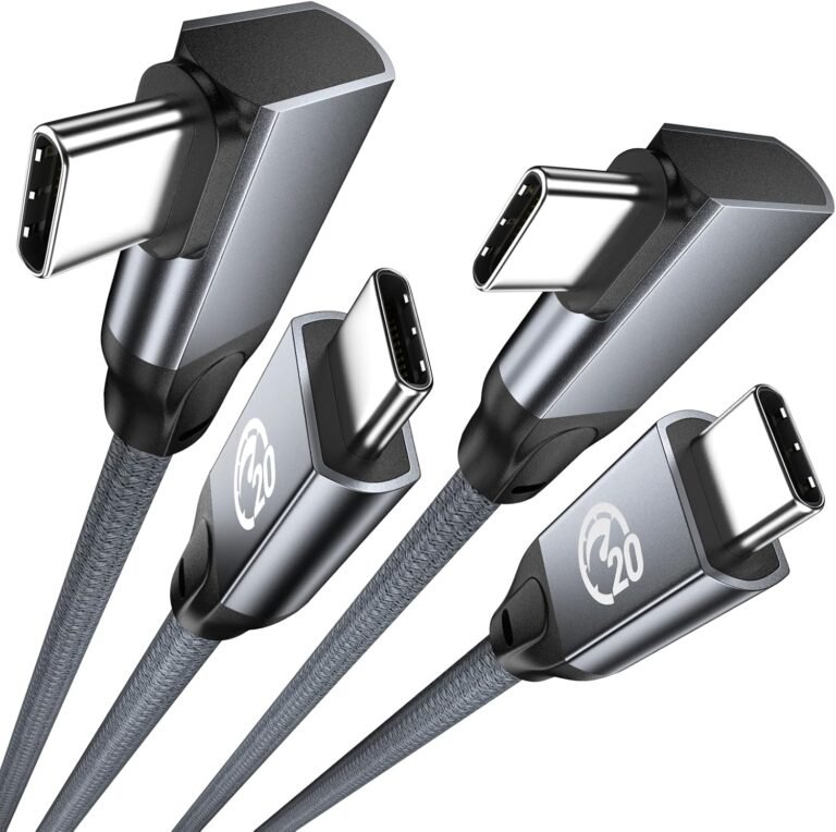 usb c right angle cable 100w 6.6ft, 4k video usb c 3.2 gen2x2 20gbps data cable, type c pd charging fast charge cord for iphone 15 pro max ipad pro/air/mini 6 macbook pro galaxy s24 ultra s23 (复制)