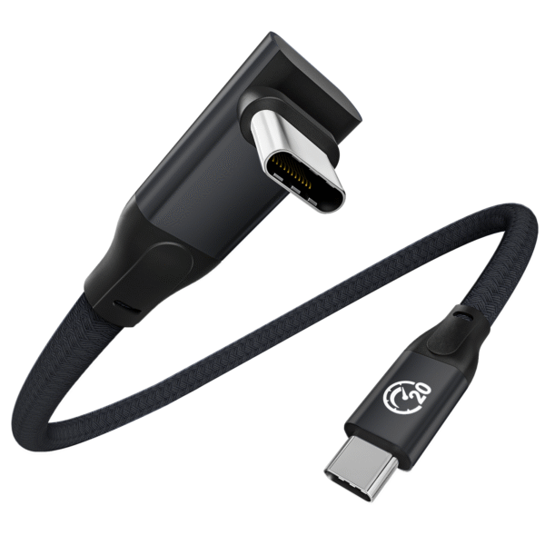 usebean usb c 90 degree cable 1ft, 90° short usbc to usbc 3.2 gen 2x2 20gbps data transfer cable, 5k/4k 60hz monitor cord, 240w pd type c rapid charging cord for iphone 16 pro max, ipad, macbook