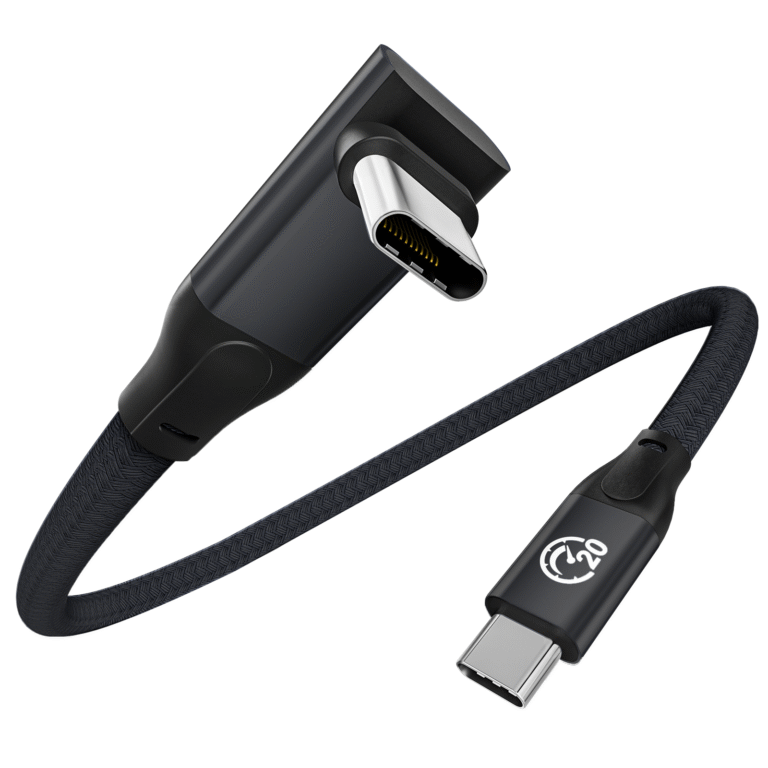 usebean usb c 90 degree cable 1ft, 90° short usbc to usbc 3.2 gen 2x2 20gbps data transfer cable, 5k/4k 60hz monitor cord, 240w pd type c rapid charging cord for iphone 16 pro max, ipad, macbook