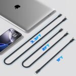 usebean usb c 90 degree cable 1ft, 90° short usbc to usbc 3.2 gen 2x2 20gbps data transfer cable, 5k/4k 60hz monitor cord, 240w pd type c rapid charging cord for iphone 16 pro max, ipad, macbook