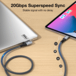 right angle usb c cable 1ft, 12 inch 240w short usbc to usbc 3.2 gen 2x2 20gbps data cable 4k video monitor cord, pd 3.1 type c charging cord for iphone 16 17 pro max, macbook, ipad, galaxy s25