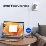 usebean 240w usb c extension cable 1ft, right angle usb c 3.2 male to female cable, 4k video 20gbps pd 3.1 fast charging, type c extender, for psvr2/usbc hub/macbook/ipad/iphone17/magsafe charger