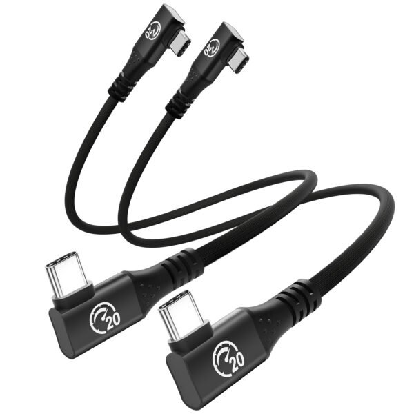 right angle usb c 3.2 gen 2x2 cable flexible double 90 degree