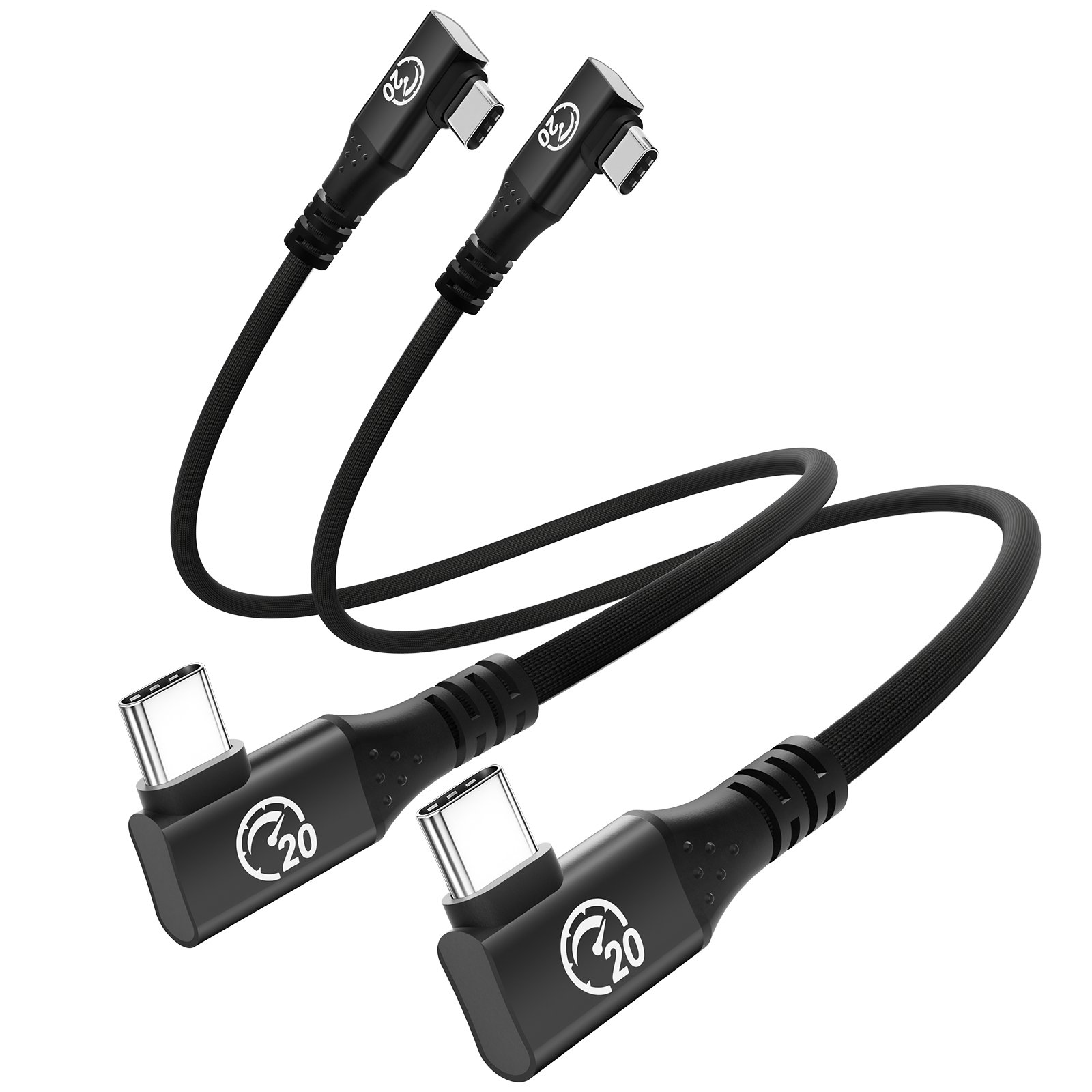 right angle usb c 3.2 gen 2x2 cable flexible double 90 degree