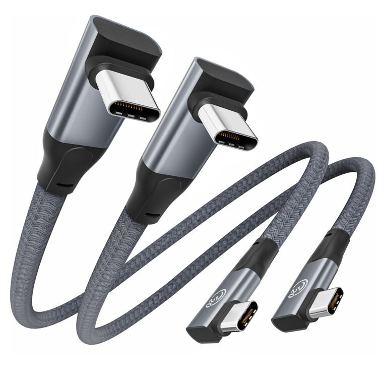 double 90 degree usb c monitor cable 1ft 2pack 20gbps 4k usbc video cable