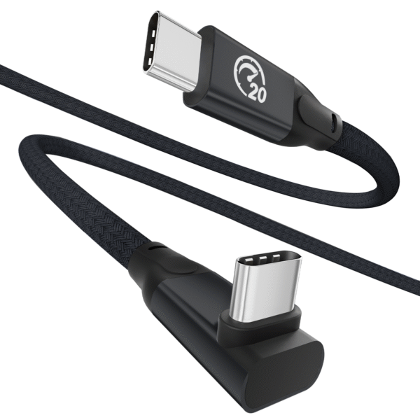 90 degree usb c cable 90° short usbc to usbc 3.2 20gbps data cable