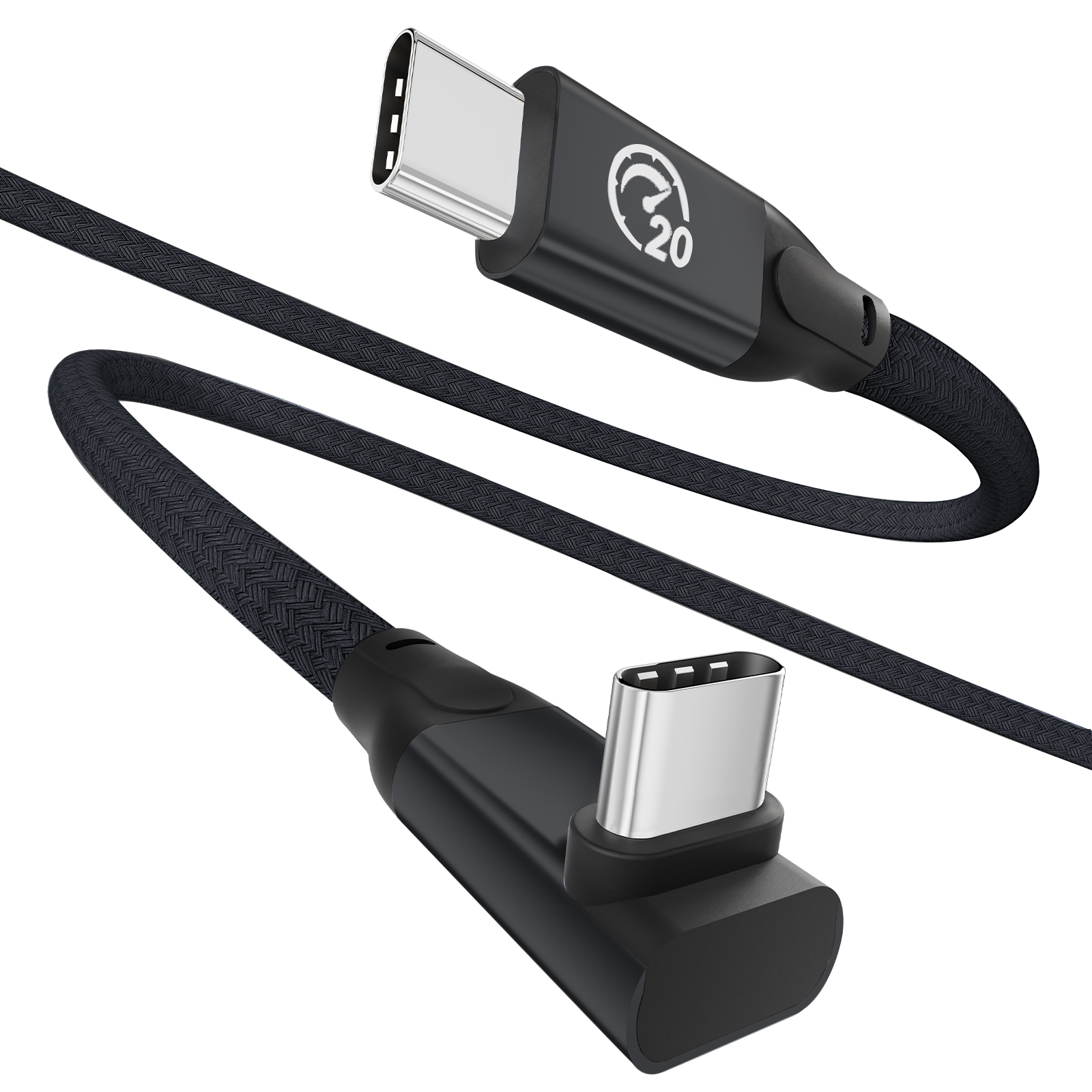 90 degree usb c cable 90° short usbc to usbc 3.2 20gbps data cable