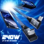 240w pd 3.1 dual right angle usb type c 3.2 gen 2x2 data cable