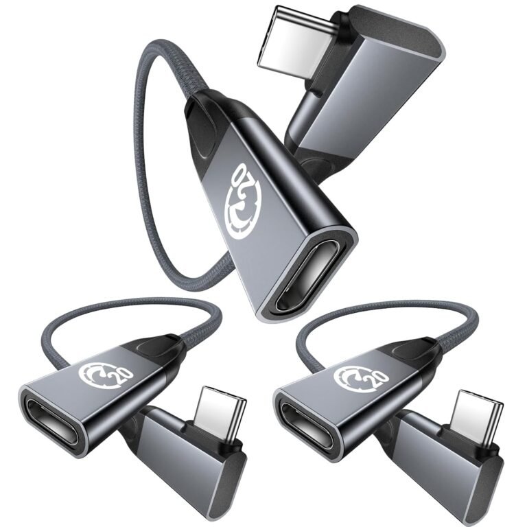 short usb c extension cable 1ft 3pack right angle usbc male to female cord