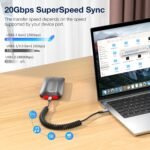coiled usbc to usbc 3.2 gen 2x2 cable offers 20gbps superspeed data transfer