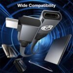 Short USB C Extension Cable 1ft 3Pack, Right Angle USBC Male to Female Cord - Image 7
