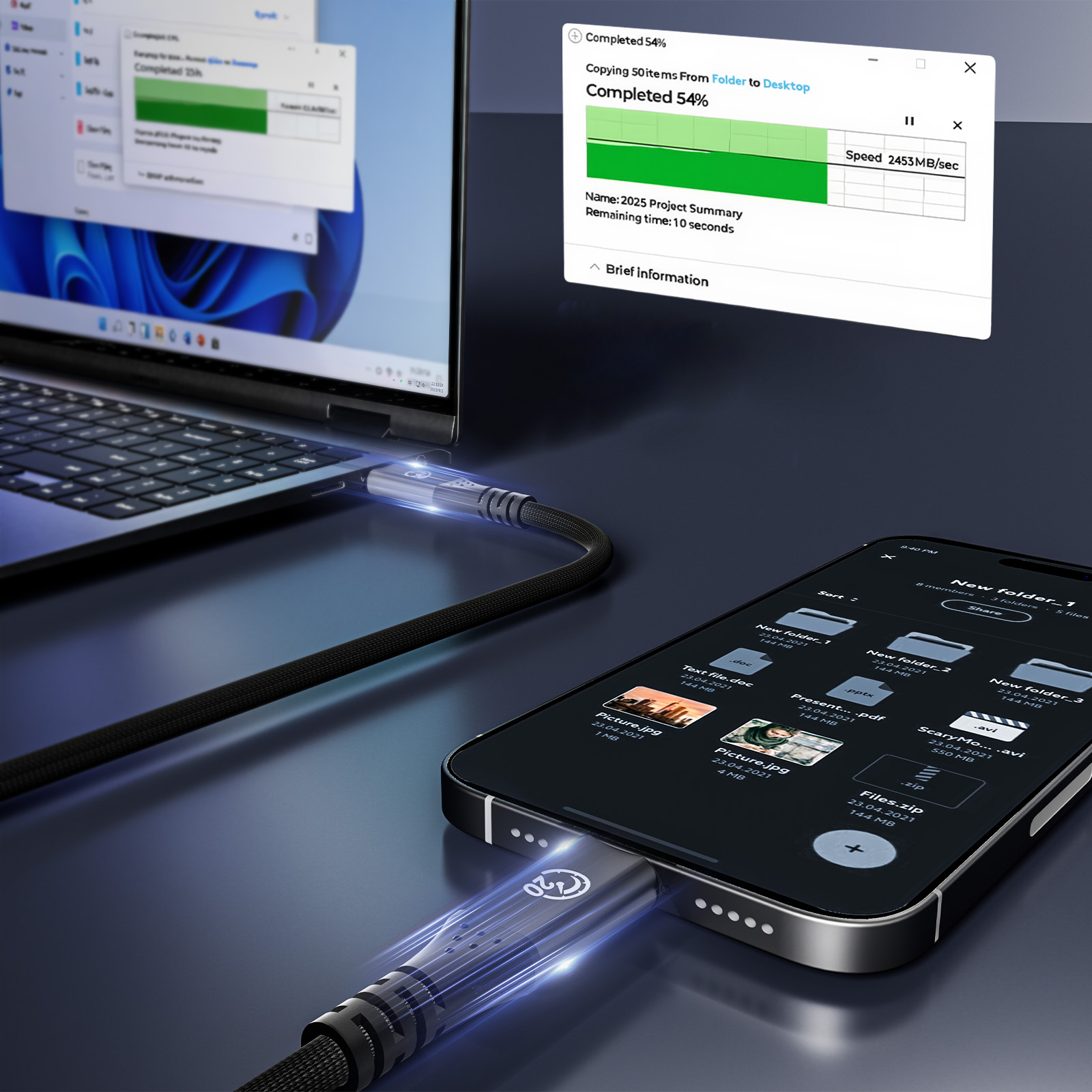 usb c to usb c fast charging cable for home office, travel, and work