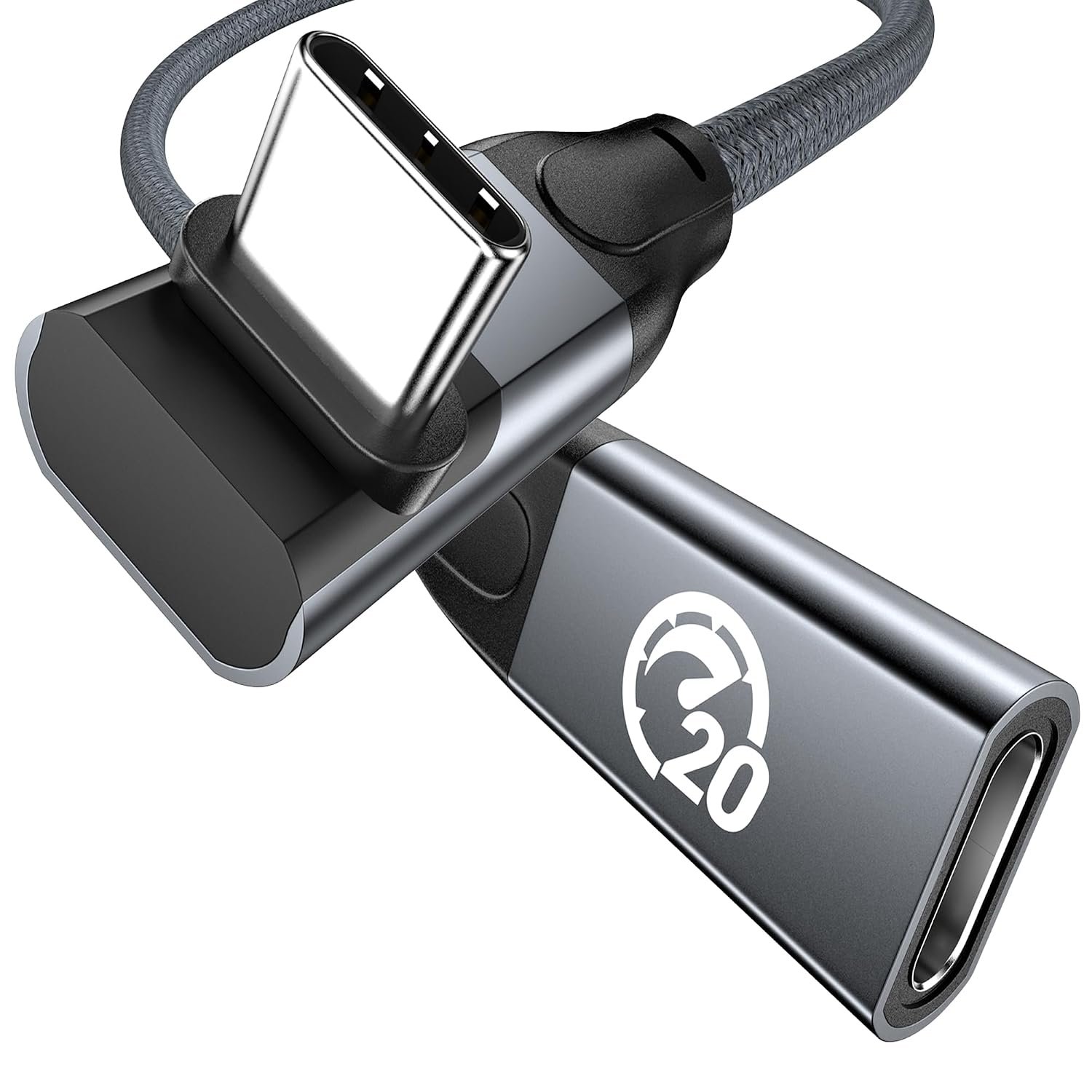 240w 90 degree usb c male to usb c female cable usbc 3.2 extension cable